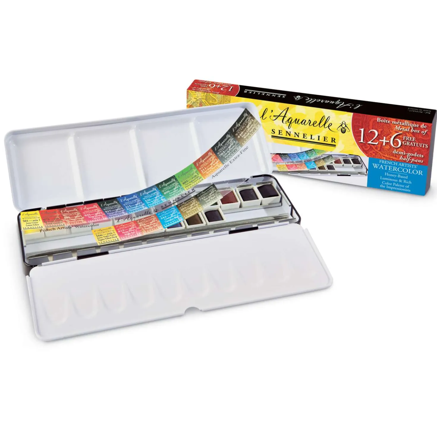 Sennelier - Set acquerelli 12 1/2 godet + 6 gratis