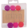 Set di graffette decorative con pompon neon