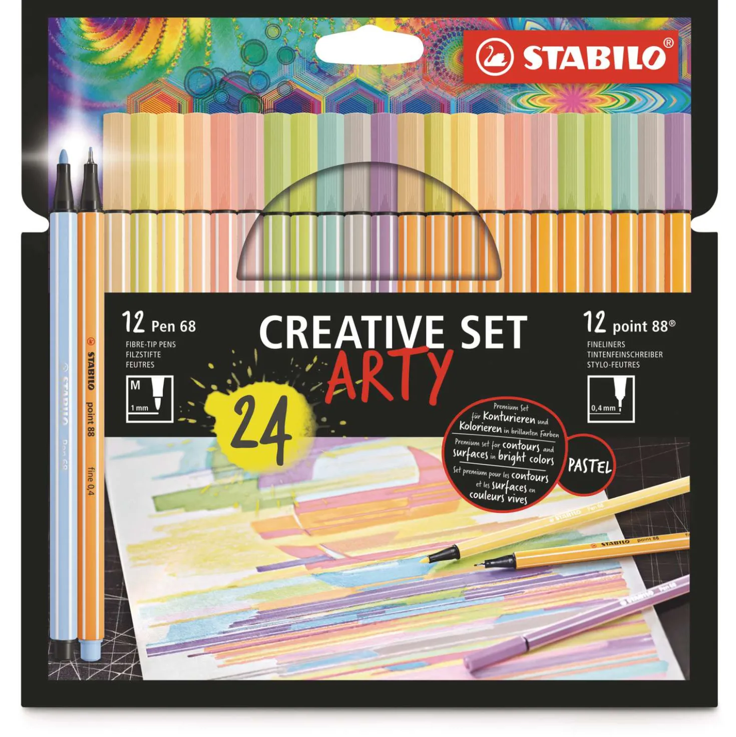 Stabilo - Arty Creative, Set di Pen 68 e Point 88