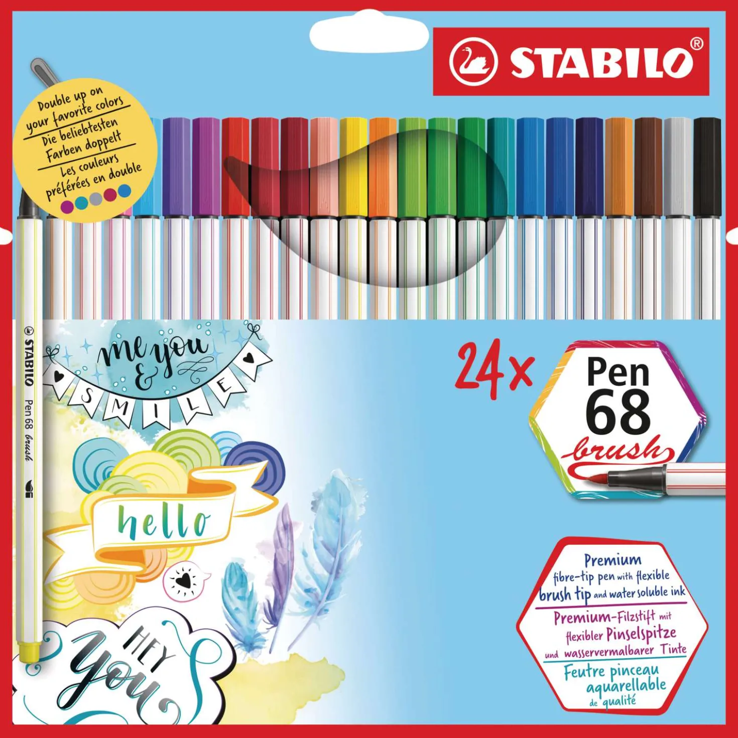 Stabilo - Pen 68 Brush, Set in scatola di cartone