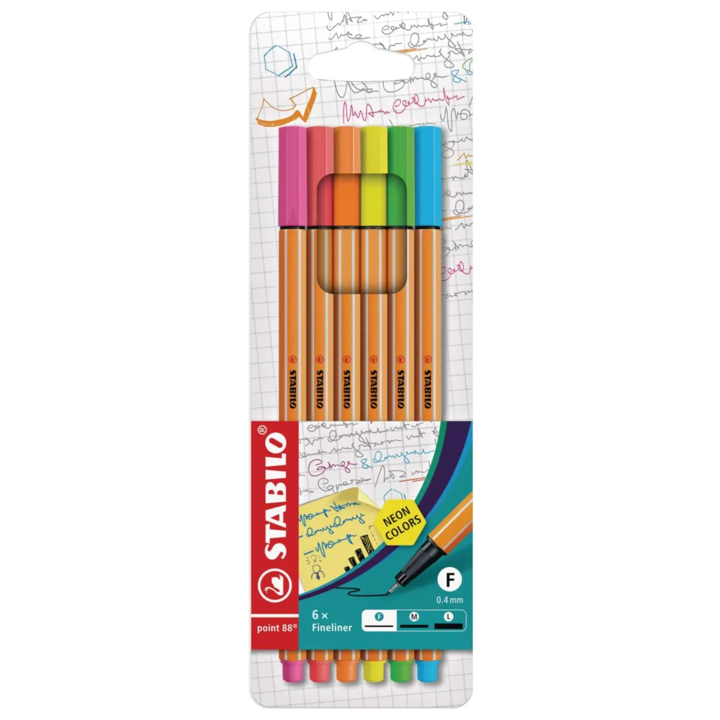Stabilo - Point 88 neon, set da 6