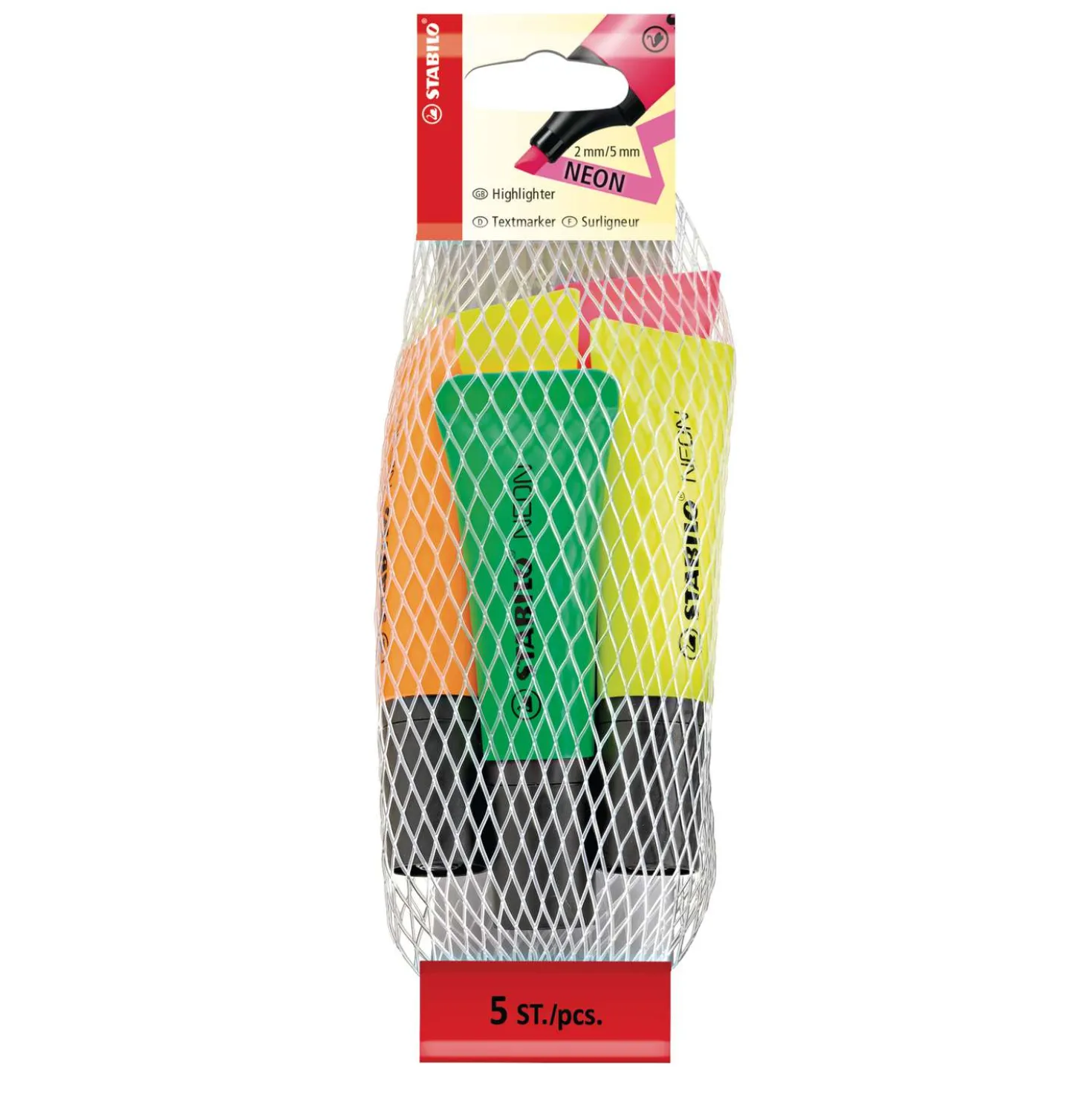 Stabilo - Set da 5 evidenziatori neon