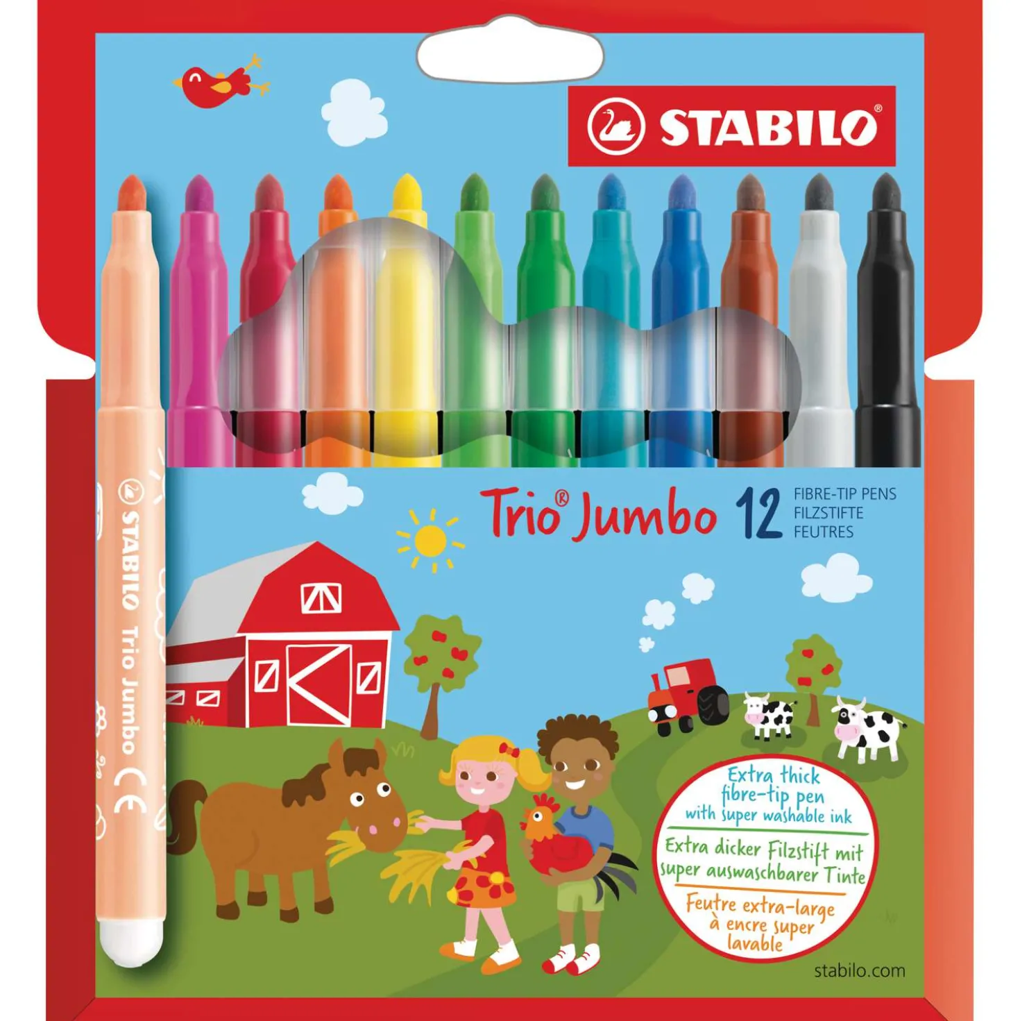 Stabilo - Trio Jumbo, Set da 12 pennarelli