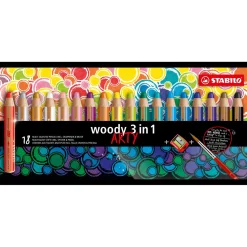Stabilo - Woody 3 in 1, Set con pennello e temperino