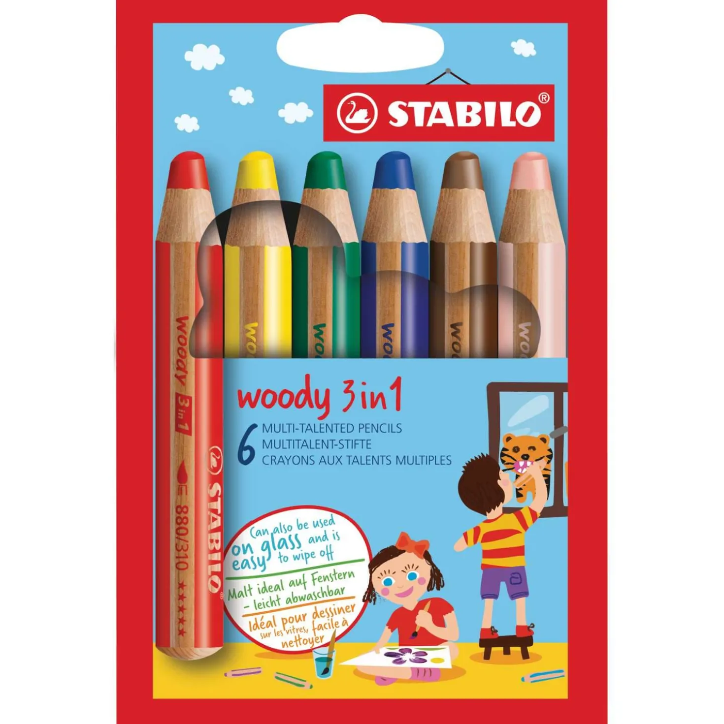 Stabilo - Woody 3 in 1, Set di matite colorate