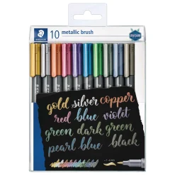 Staedtler - Metallic Brush, Set di 10 brush pen metalliche