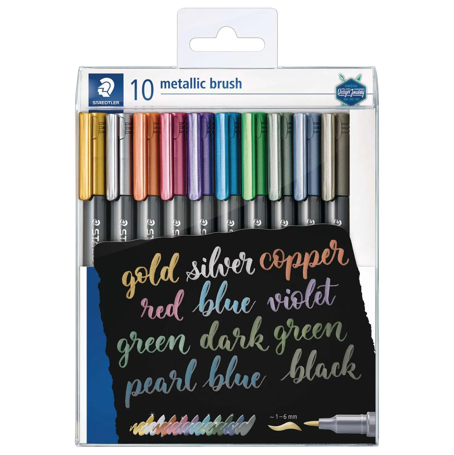 Staedtler - Metallic Brush, Set di 10 brush pen metalliche