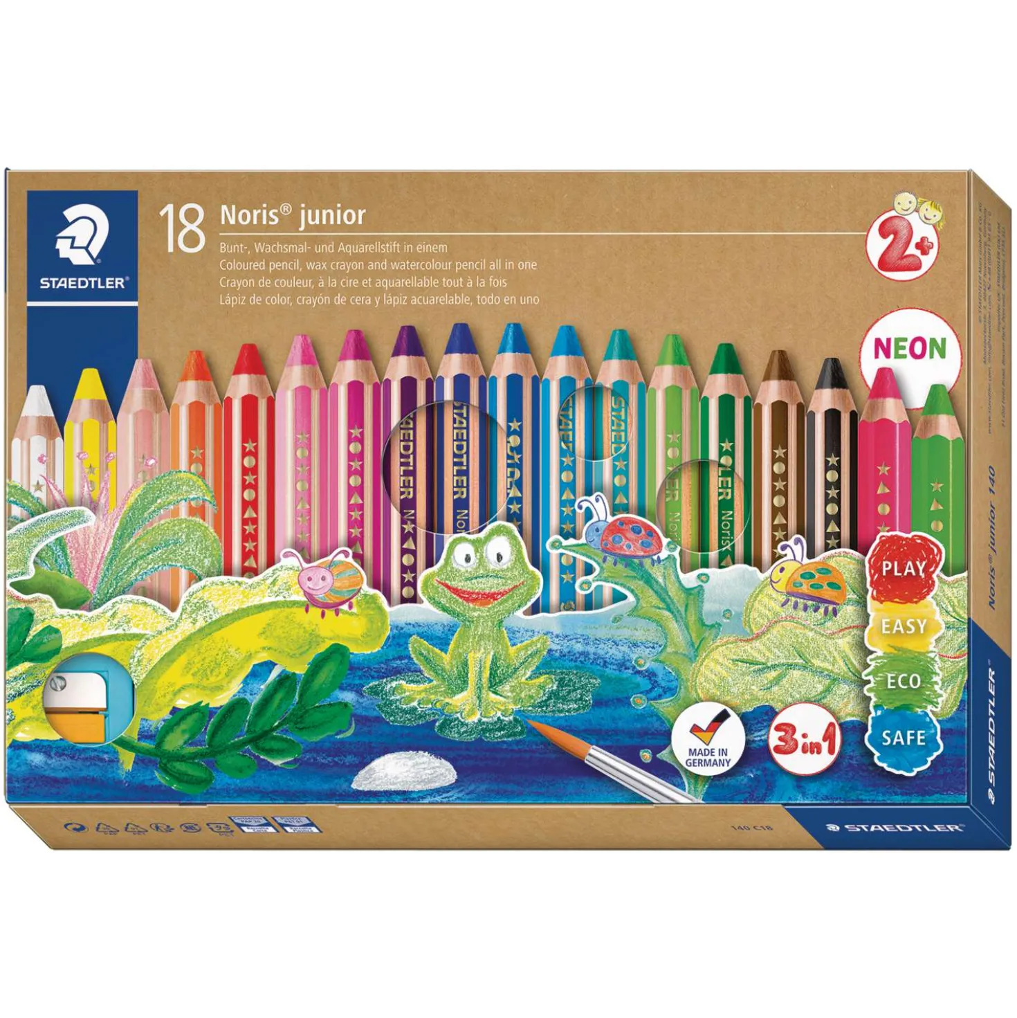 Staedtler - Noris junior 140, Set di matite colorate 3 in 1