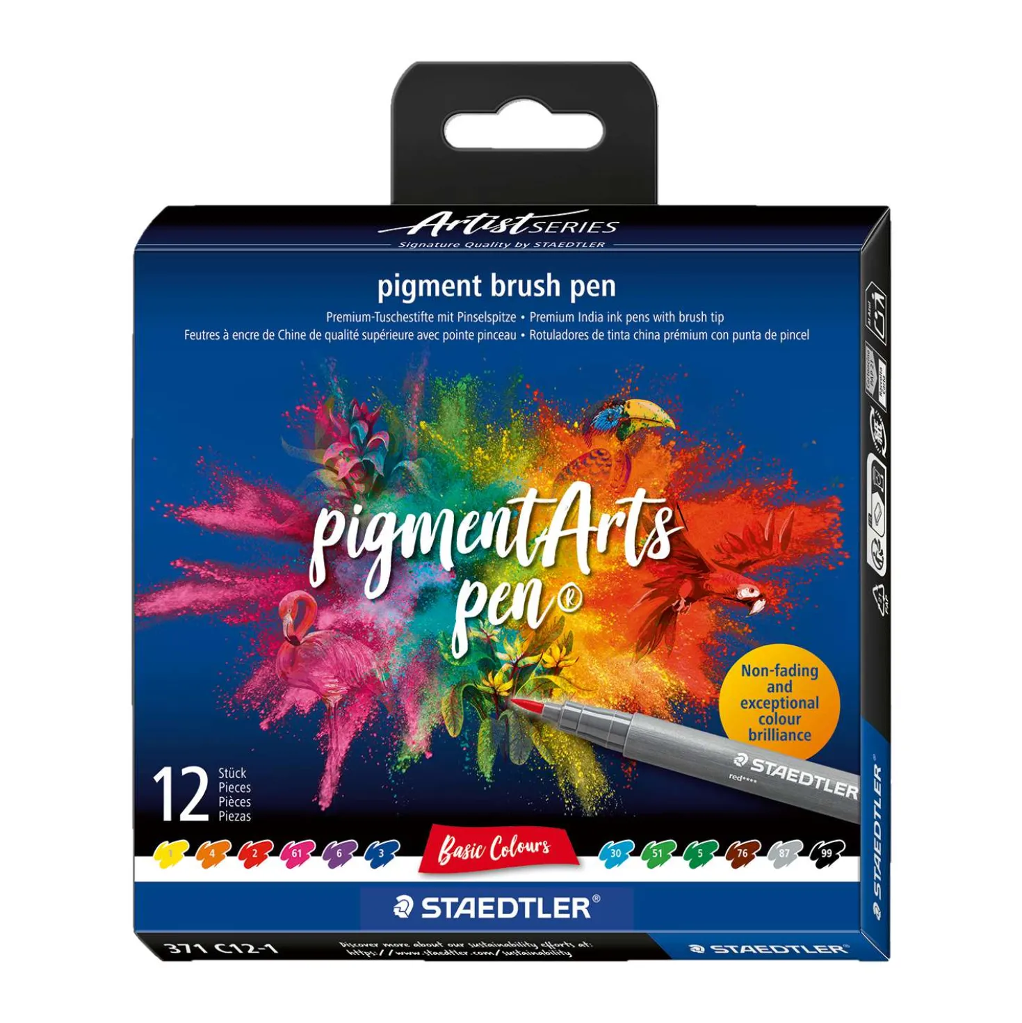 Staedtler - Pigment Arts Pen, Set tematici di 12 Brush Pen 371