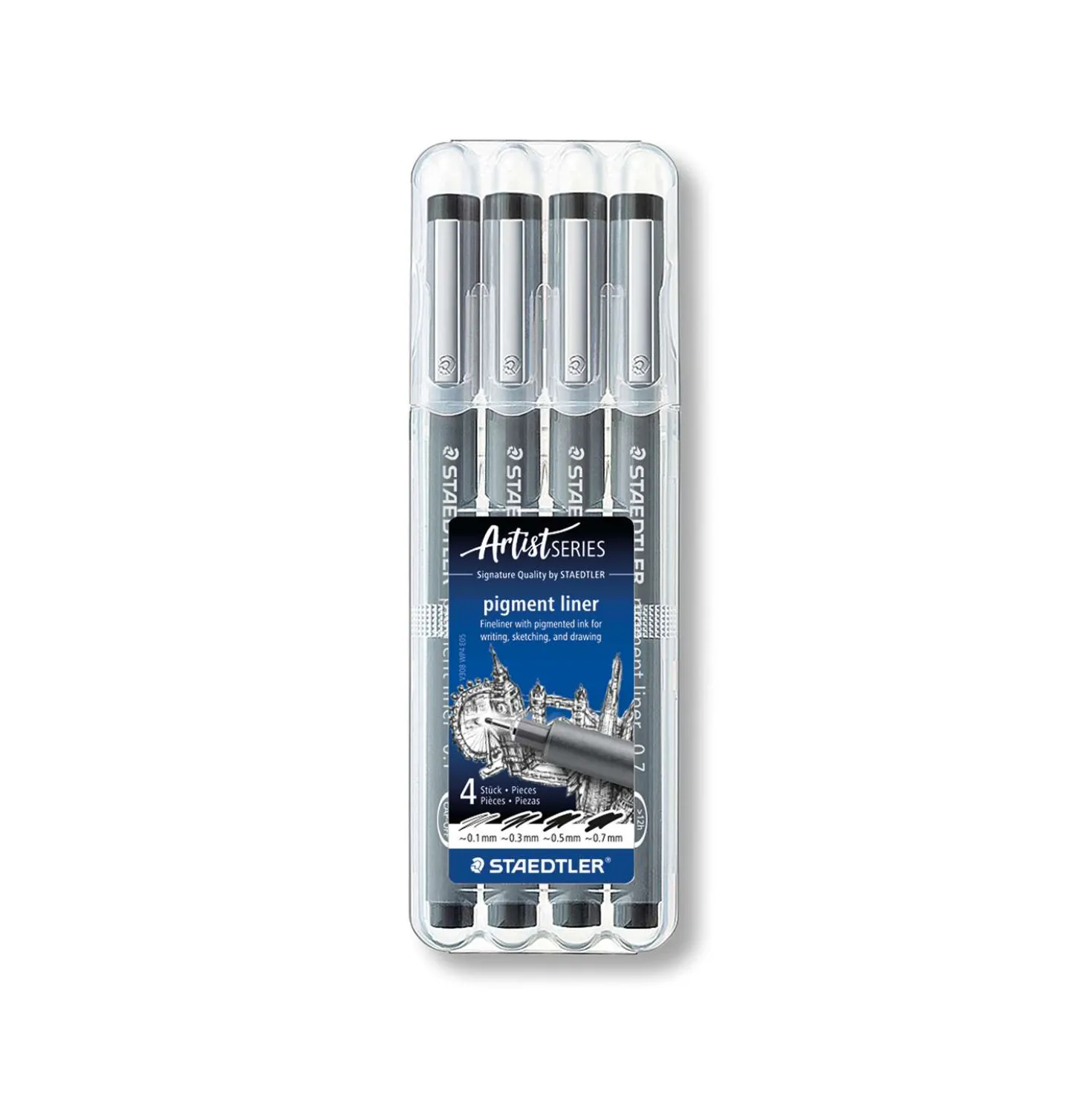 Staedtler - Pigment Liner 308, Set da 4 fineliner