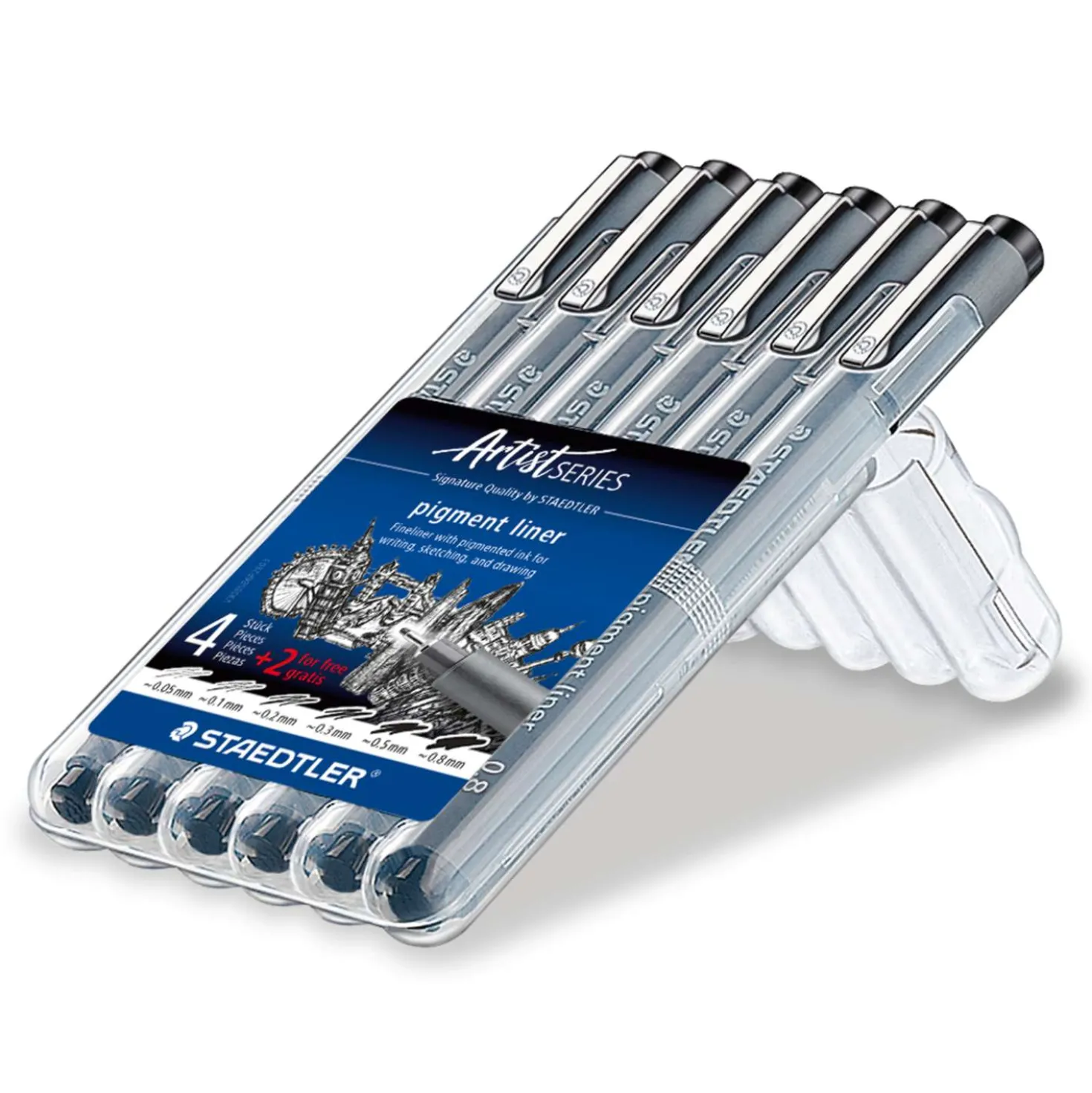 Staedtler - Pigment Liner 308, Set da 6 fineliner