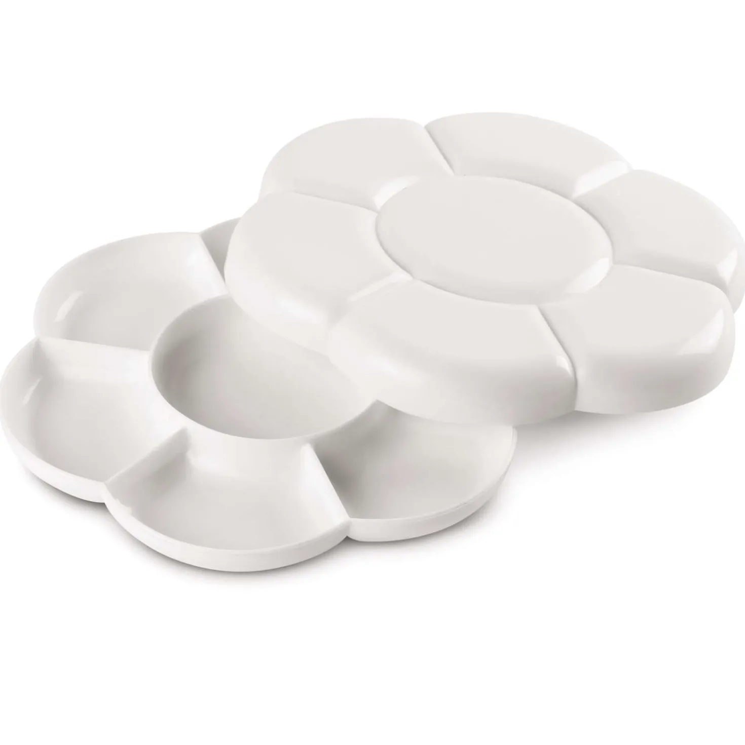 Tavolozza di plastica a forma di fiore, 2 pezzi
