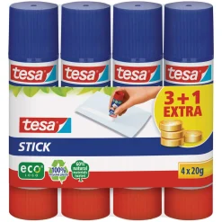Tesa - ecoLogo, Confezione 3+1 di colle stick
