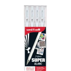 Uni Ball - Signo UM120AC, Set di 4 penne gel bianche