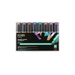 Uni Posca - PC8K, Set da 8 marker metallici