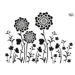 Viva Decor - Stencil per Blob Painting, Prato fiorito