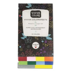 Viviva - Colorsheets, Set di acquerelli metallizzati da viaggio