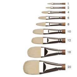 Winsor & Newton - Artists, Pennelli sintetici per olio, a lingua di gatto