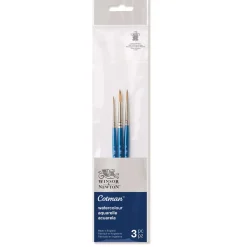 Winsor & Newton - Cotman, Serie 111, Set di 3 pennelli per acquerello