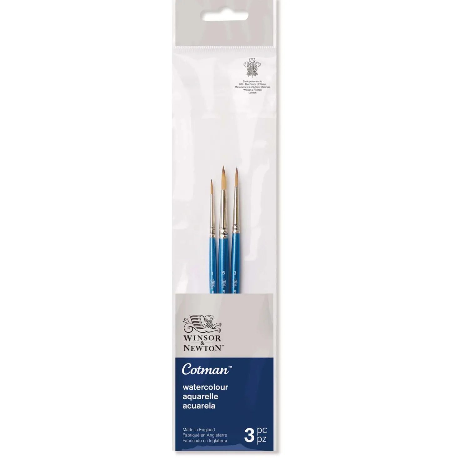 Winsor & Newton - Cotman, Serie 111, Set di 3 pennelli per acquerello