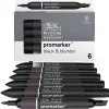 Winsor & Newton - Promarker, Set da 6, Black + blender